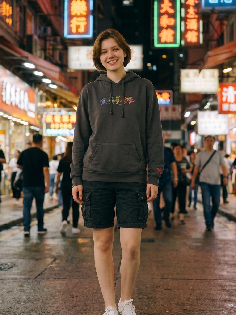 Stylish Black Hoodie with Vibrant Graphic